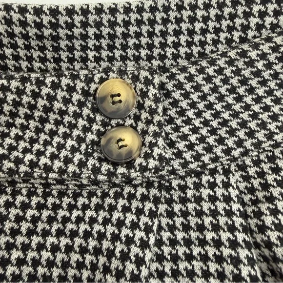 Free People Josie Houndstooth Wide Leg Pants Trousers Black White High Rise Boho